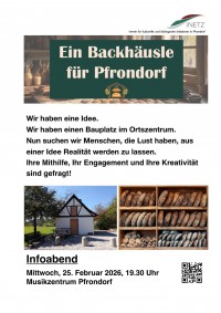 Vorstellung des Projektes Backhäusle auf dem Pfrondorfer Weihnachtsmarkt